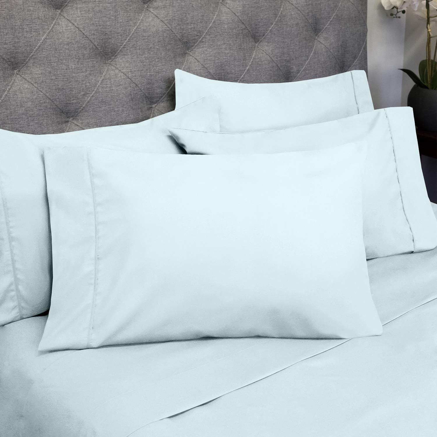 Sweet Home Collection Twin Size Bed 4 Piece 1500 Thread Count Fine Brushed Microfiber Deep Sheet Set-2 Extra Pillow Cases, Value, Aqua, Twin (Pack of 12)