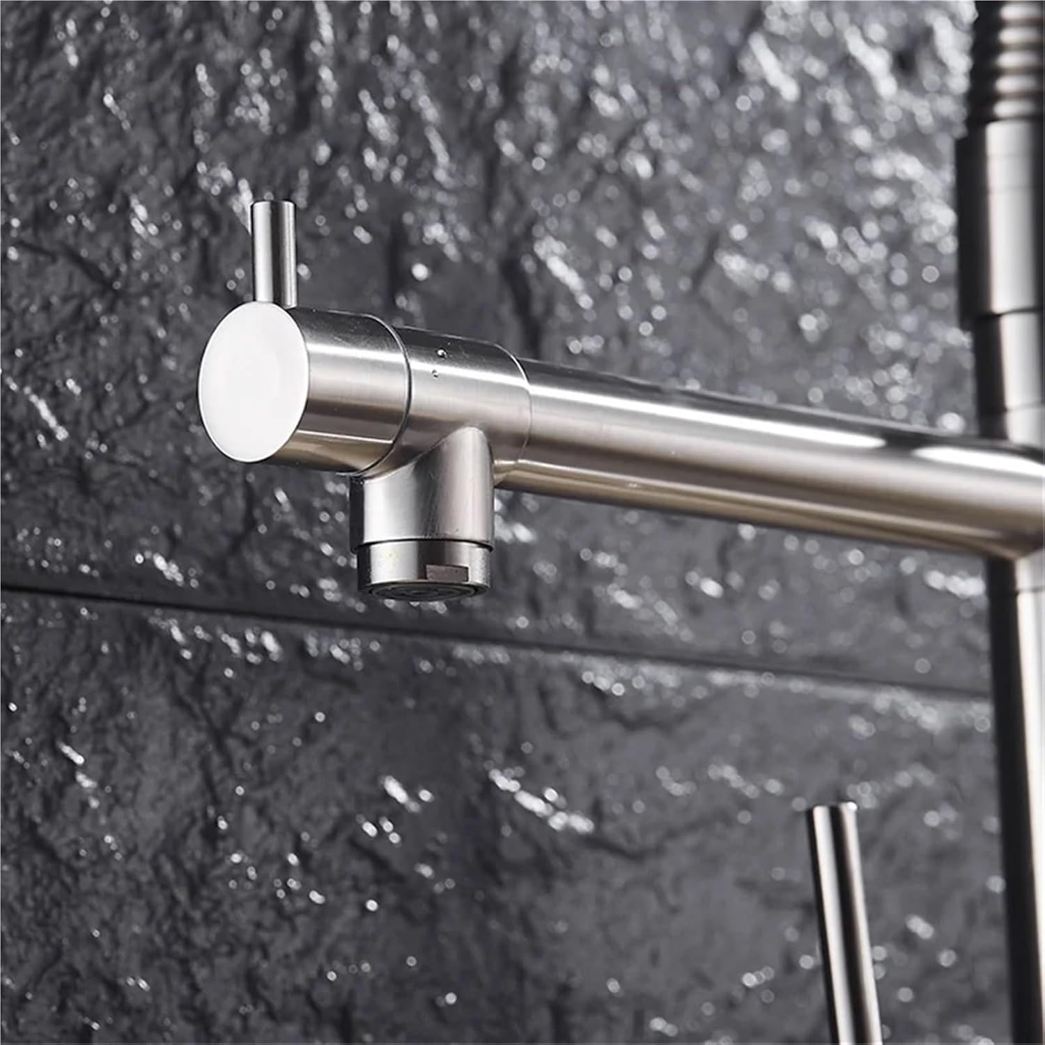 European Modern Kitchen Faucet Multifunctional Hot and Cold Water Spring Faucet Vegetable Bowl Tap(Nickel)