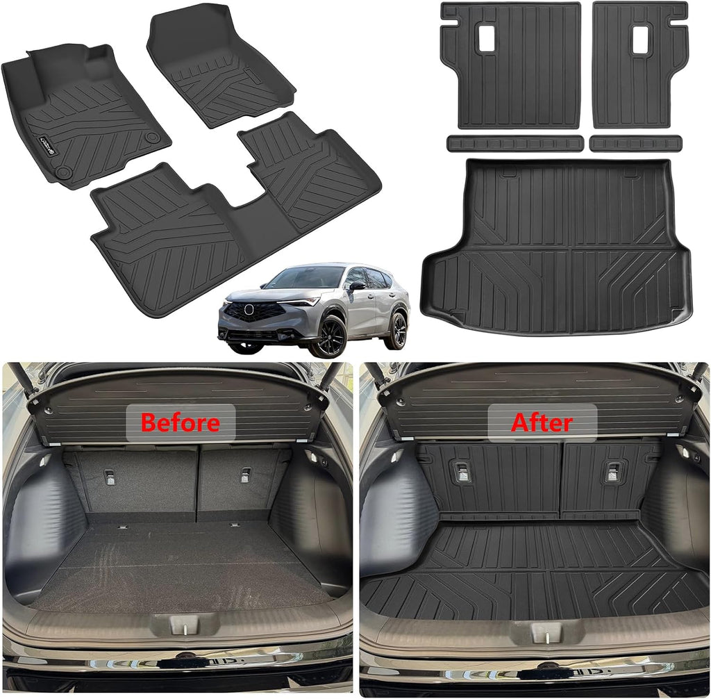 Floor Mat for 2025 2026 Acura ADX Trunk Mat & Backrest Mat，TPE All-Weather Set Cargo Liners Covering The Backrest, Custom Fit Non Slip-car mats Accessories