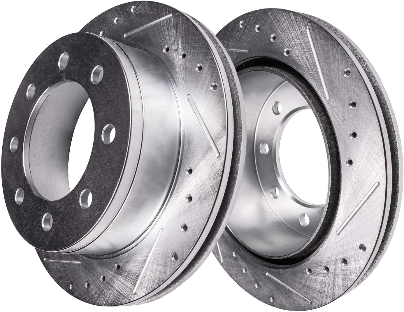 Detroit Axle - RWD Brake Kit for Ford 2012-2022 F-250 2013-2022 F-350 Super Duty Drilled Slotted Disc Brake Rotors Ceramic Brakes Pads Replacement: 14.29' inch Front and Rear Rotor