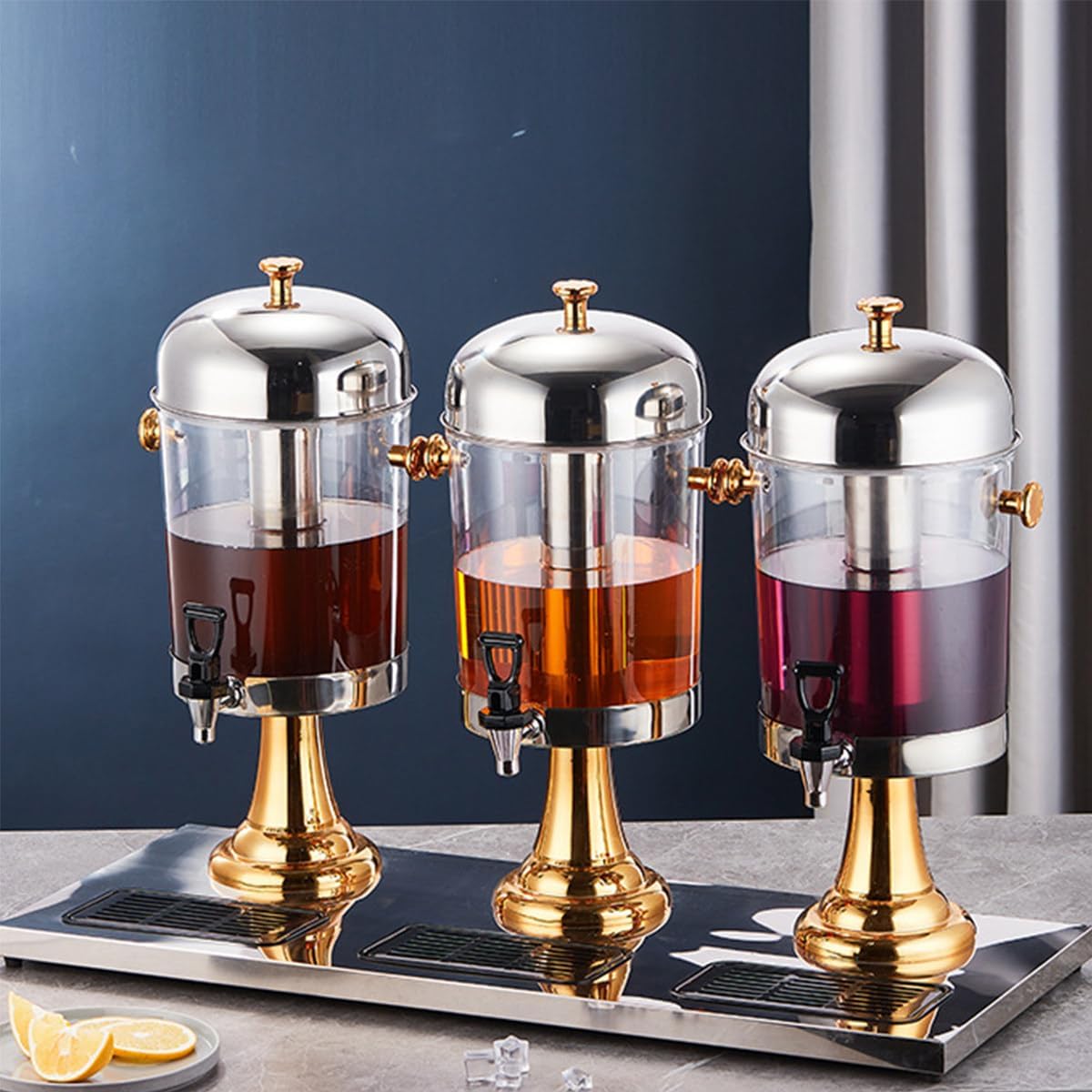 Drink Beverage Dispensers for Parties Breakfast Buffet Bars Hotels, 16/24 L Stainless Steel Beverage Tea Dispenser Water Dispenser,Silver-16L,Gold,24L