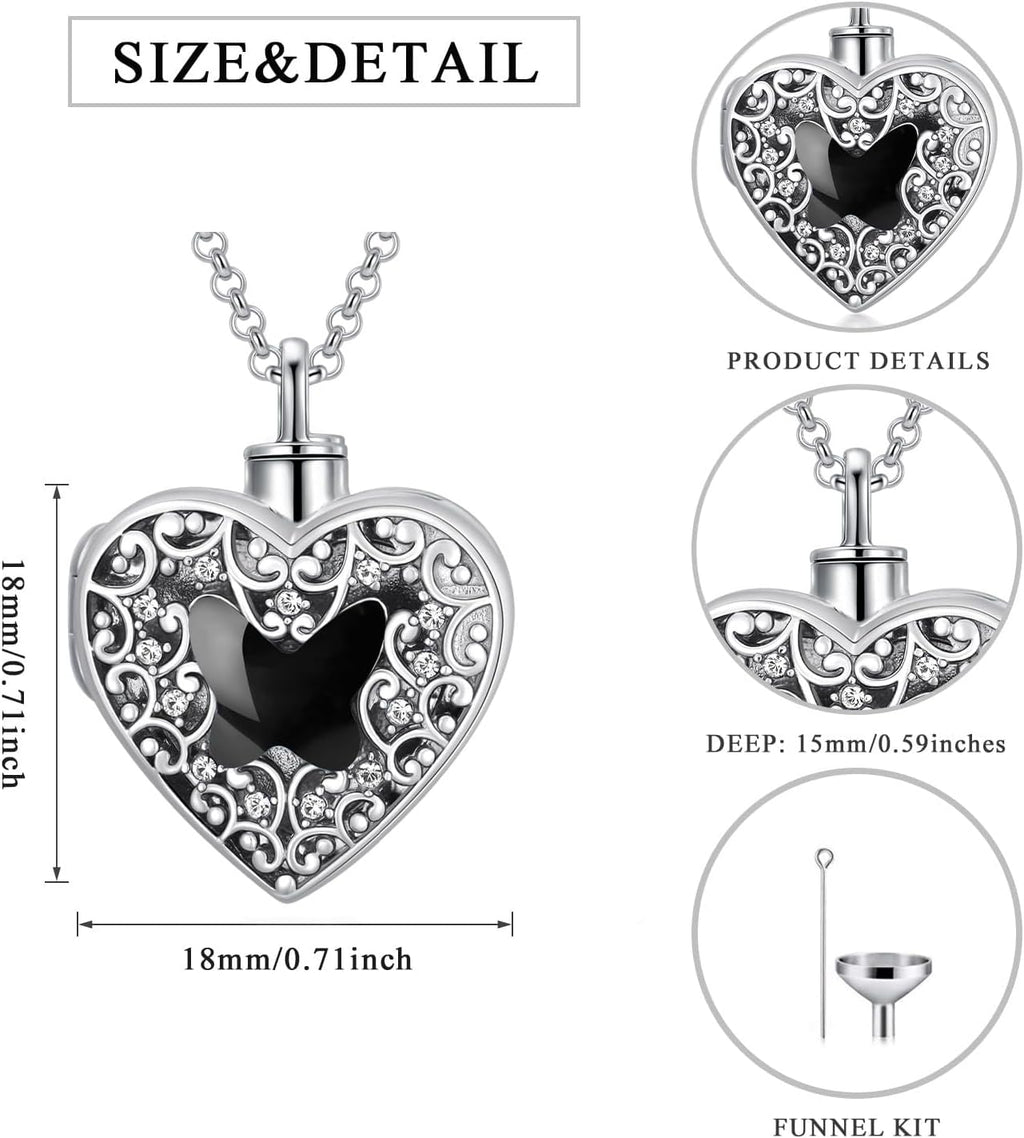 Dorunmo Personalized Heart Urn Locket Necklace for Ashes and Pictures 925 Sterling Silver Customized Locket Memorial Keepsake Cremation Jewelry for Ashes for Women Men Keep Someone Near to You