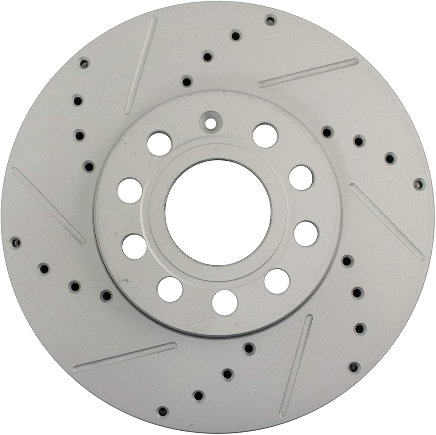 TRQ Performance Front Brake Pad and Rotor Set Ceramic Coated Drilled Slotted Rotors Compatible with 2015-2016 Audi A3 2015-2021 Volkswagen e-Golf Golf 2015-2019 SportWagen 2019-2021 Jetta