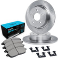 R1 Concepts Rear Brake Kit Fits 2009-2019 Ford Flex; 2010-2019 Ford Taurus; 2011-2014 Ford Edge; 2011-2019 Ford Explorer; 2009-2012 Lincoln MKS| Ceramic Pads, Blank Rotors| Hardware| 13.0' Rear