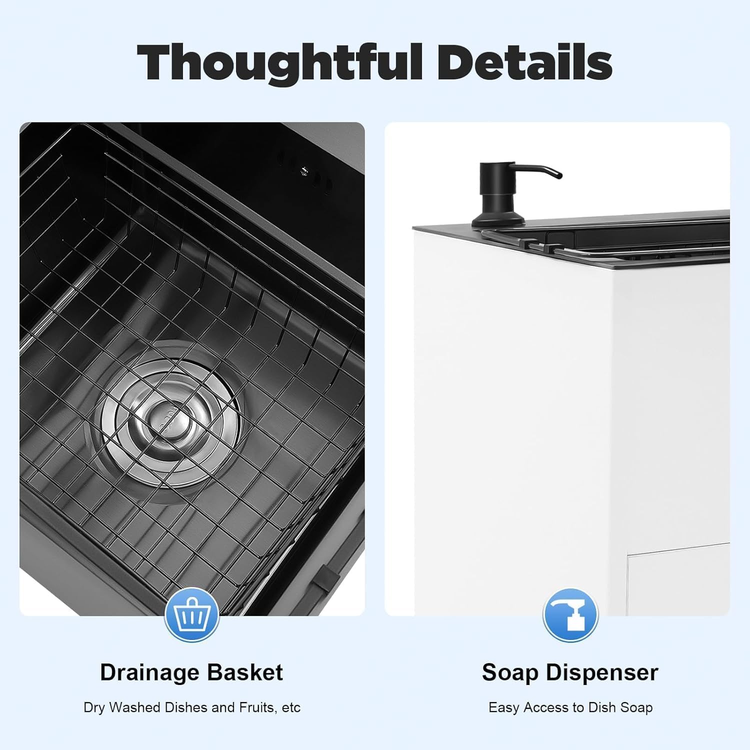 30-Inch Laundry Sink with Cabinet and Pull-Out Sprayer Fauce, Freestanding Kitchen Sink Cabinet w/Stainless Steel Double Sink & Draining Basket, Wash Station Tub for Laundry & Utility Room, Bathroom