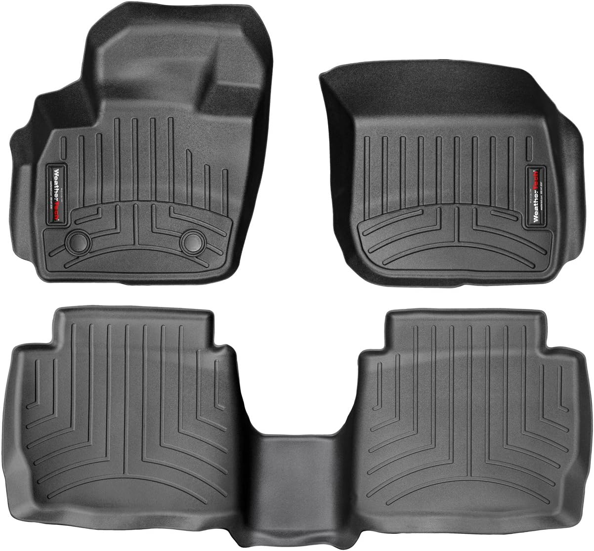 WeatherTech Custom Fit FloorLiners for Ford Fusion, MKZ, 1st & 2nd Row (44483-1-2), Black