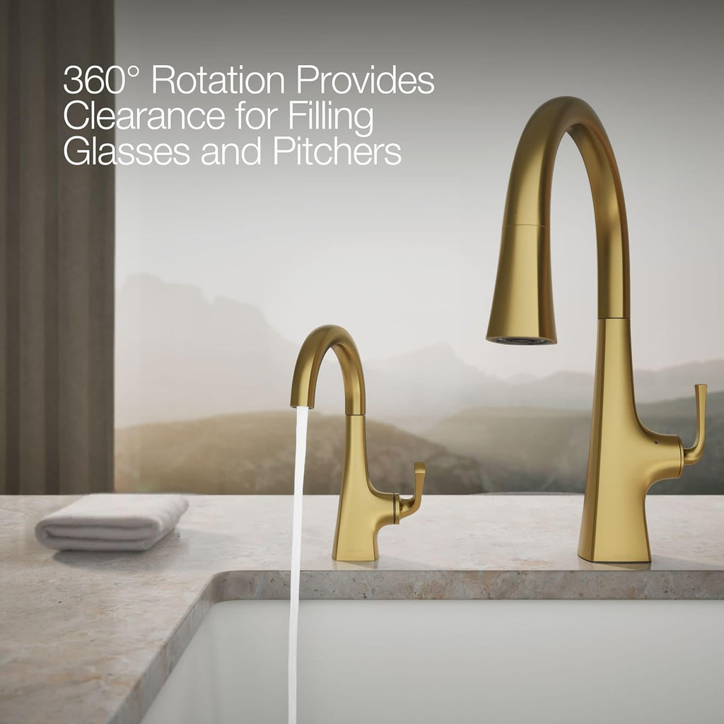 Kohler K-24134-2MB Graze Beverage Faucet, Vibrant Brushed Moderne Brass