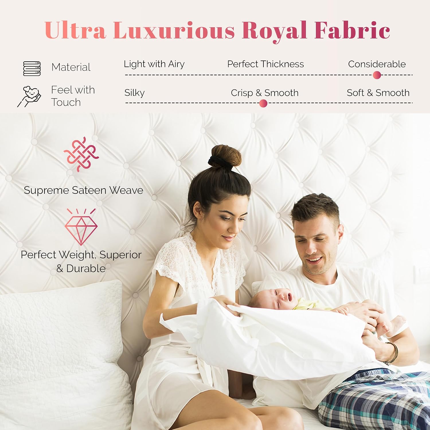 100% Egyptian Cotton California King Size Sheet Set - Luxury 1000 Series Majestic Collection Cal King Size Sheets Set, (4 PC, Sand) 16' Deep Pocket, Soft Cooling, Sateen Bedding
