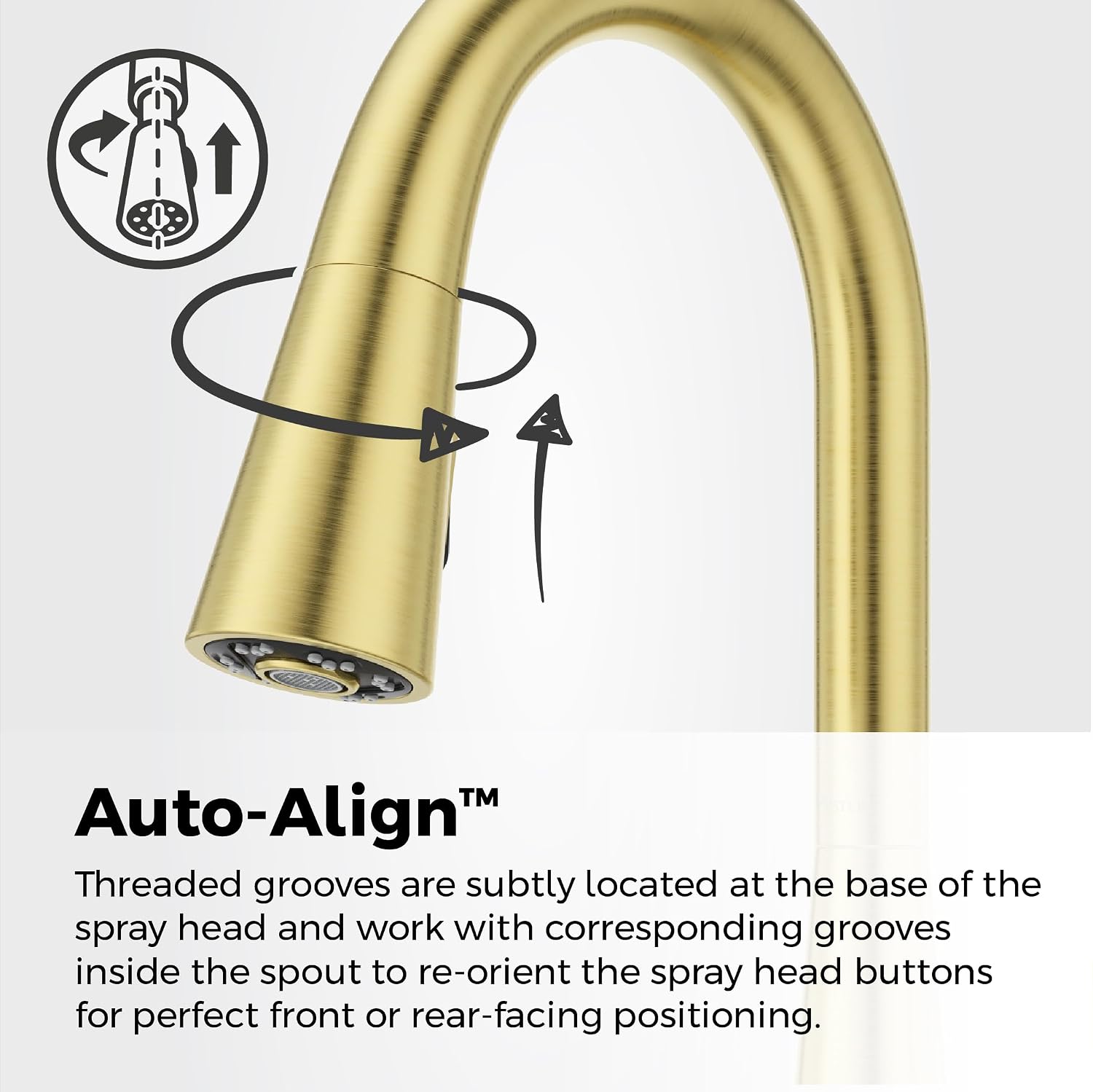Pfister Barulli Kitchen Faucet with Pull Down Sprayer and Soap Dispenser, Single Handle, High Arc, Brushed Gold Finish, F5297BARBG