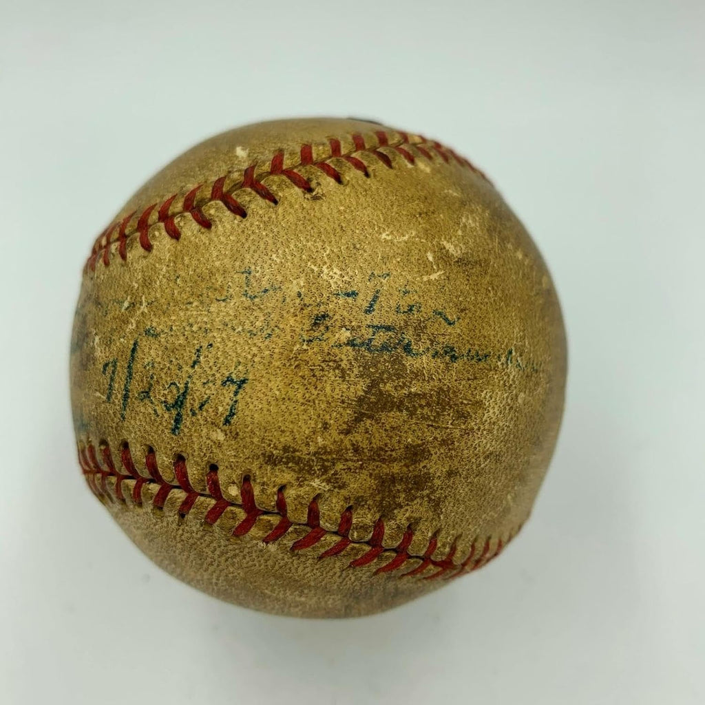 Mickey Cochrane Single Signed Inscribed Game Used Baseball 1934 MVP Season JSA - MLB Autographed Game Used Baseballs