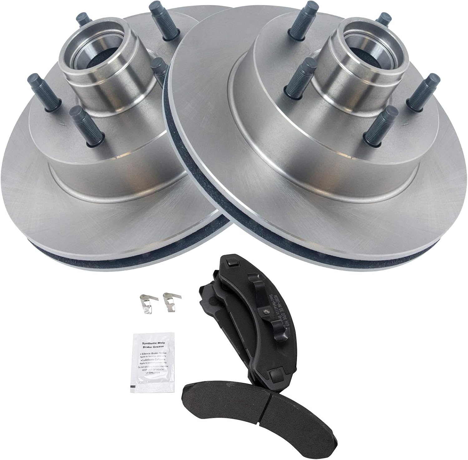 TRQ Front Brake Pad and Rotor Set Semi Metallic Rotors 10.28 in for 1987-1997 Ford Aerostar 1983-1994 Ranger 1994 Mazda B2300 B3000 B4000