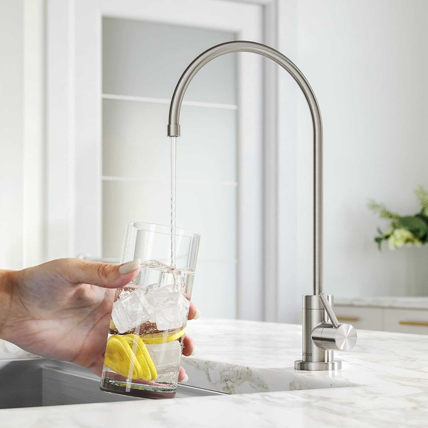 KRAUS Purita 2-Stage Under-Sink Water Filter System with Single Handle Drinking Water Filter Faucet, Spot-Free Stainless Steel