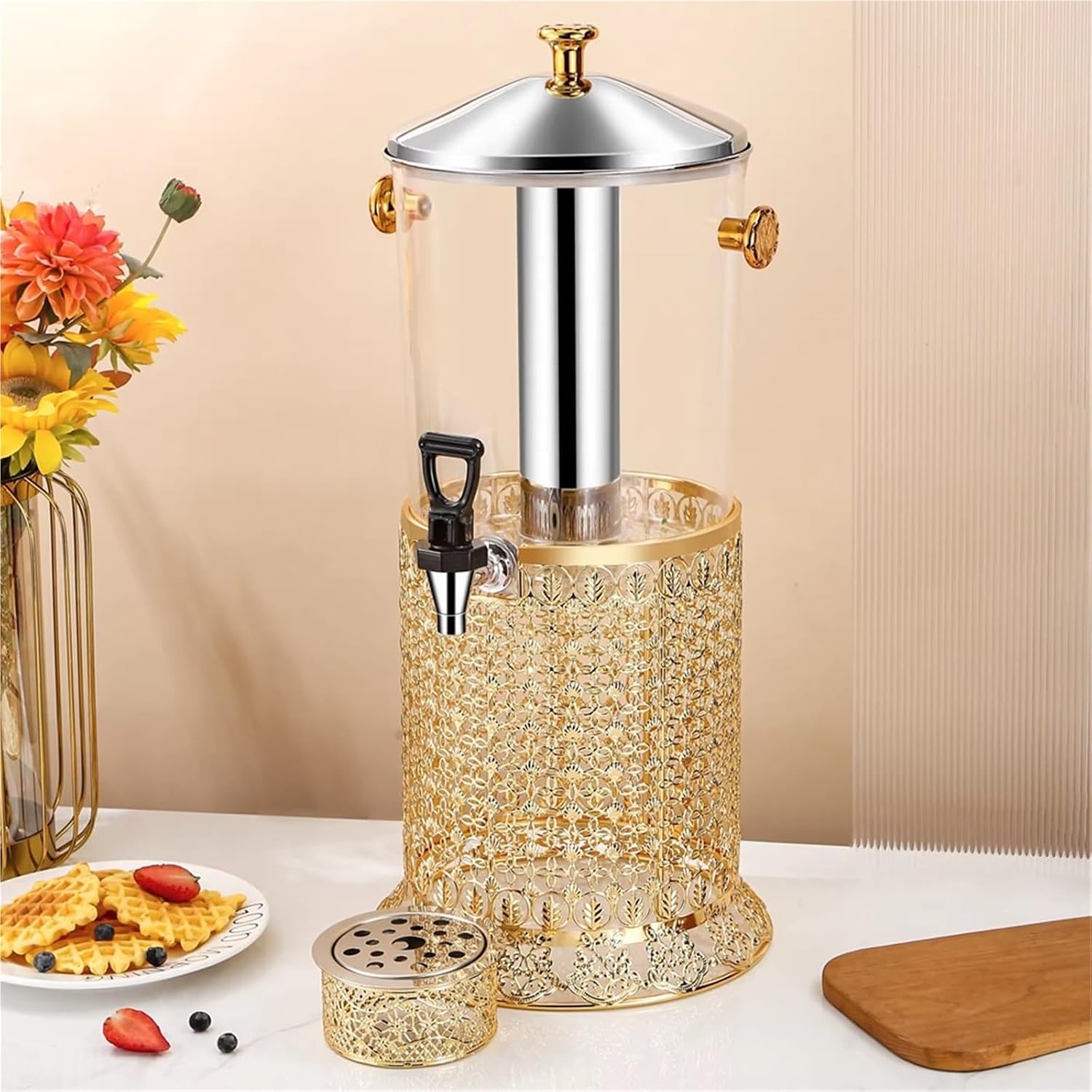 Beer Dispenser Home Round Beverage Bucket Juice Wine Dispenser with Faucet for Bar Restaurant
