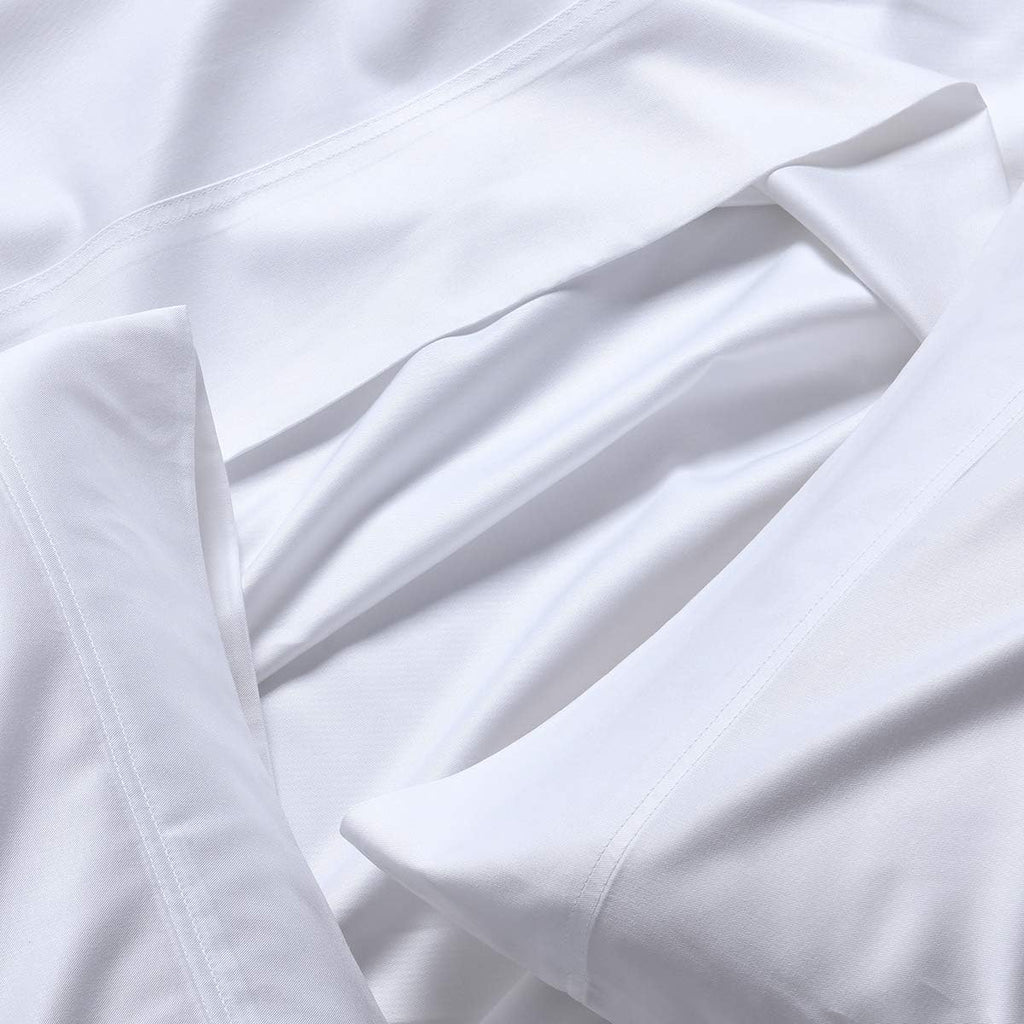 Royal Tradition Viscose from Bamboo-Cotton Blend Sheet Set (Top-Split-King Size, White-Solid) Durable, Breathable Deep Pocket Bed Sheets