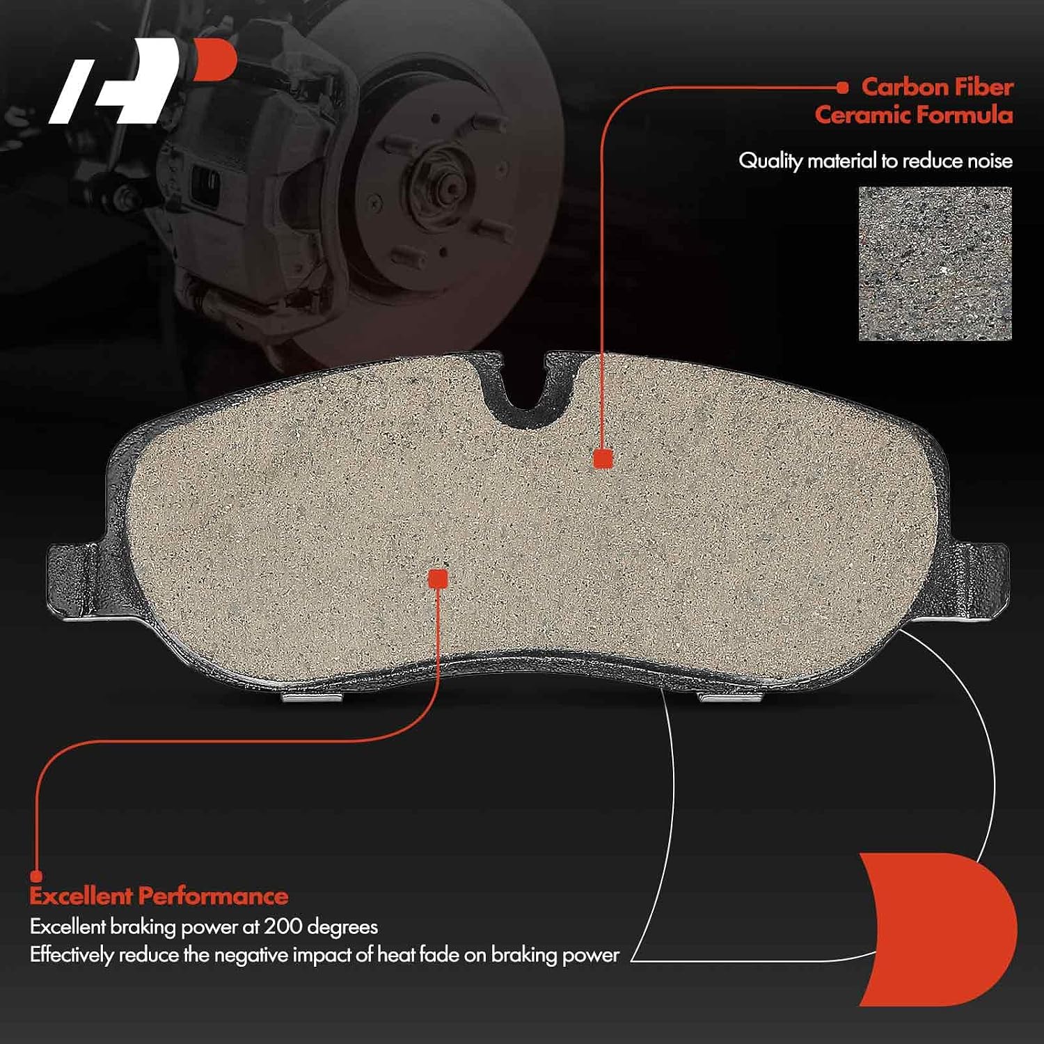 A-Premium 13.27 inch (337 mm) Front Vented Disc Brake Rotors + Ceramic Pads Kit Compatible with Select Land Rover Models - Range Rover Sport 2006-2009, LR3 2005-2009, 6-PC Set