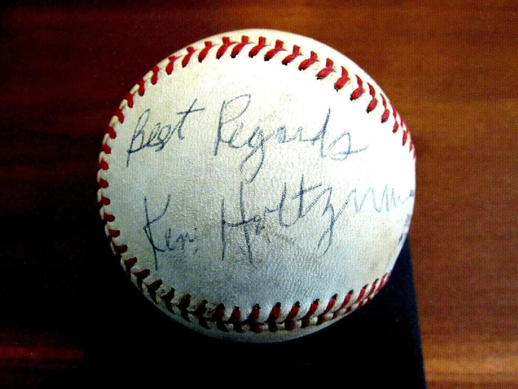 Topps Ken Holtzman Cubs Win #1 1971 Signed Auto Game Used Feeney Onl Baseball Jsa Rare - Mlb Game Used Baseballs
