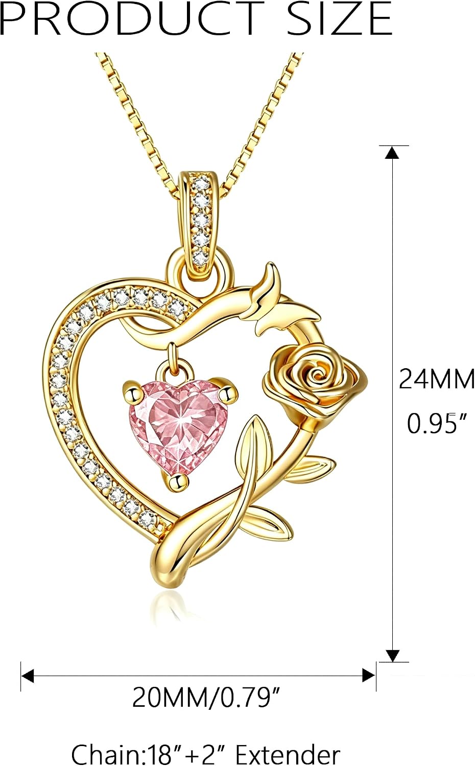 HeartMelody Heart Necklaces for Women Gold,14k 18K White Gold Plated Dainty Rose Butterfly Necklace with Garnet Birthstone Pendant Necklace Everyday Jewelry Birthday Christmas Gifts for Women Mom Her