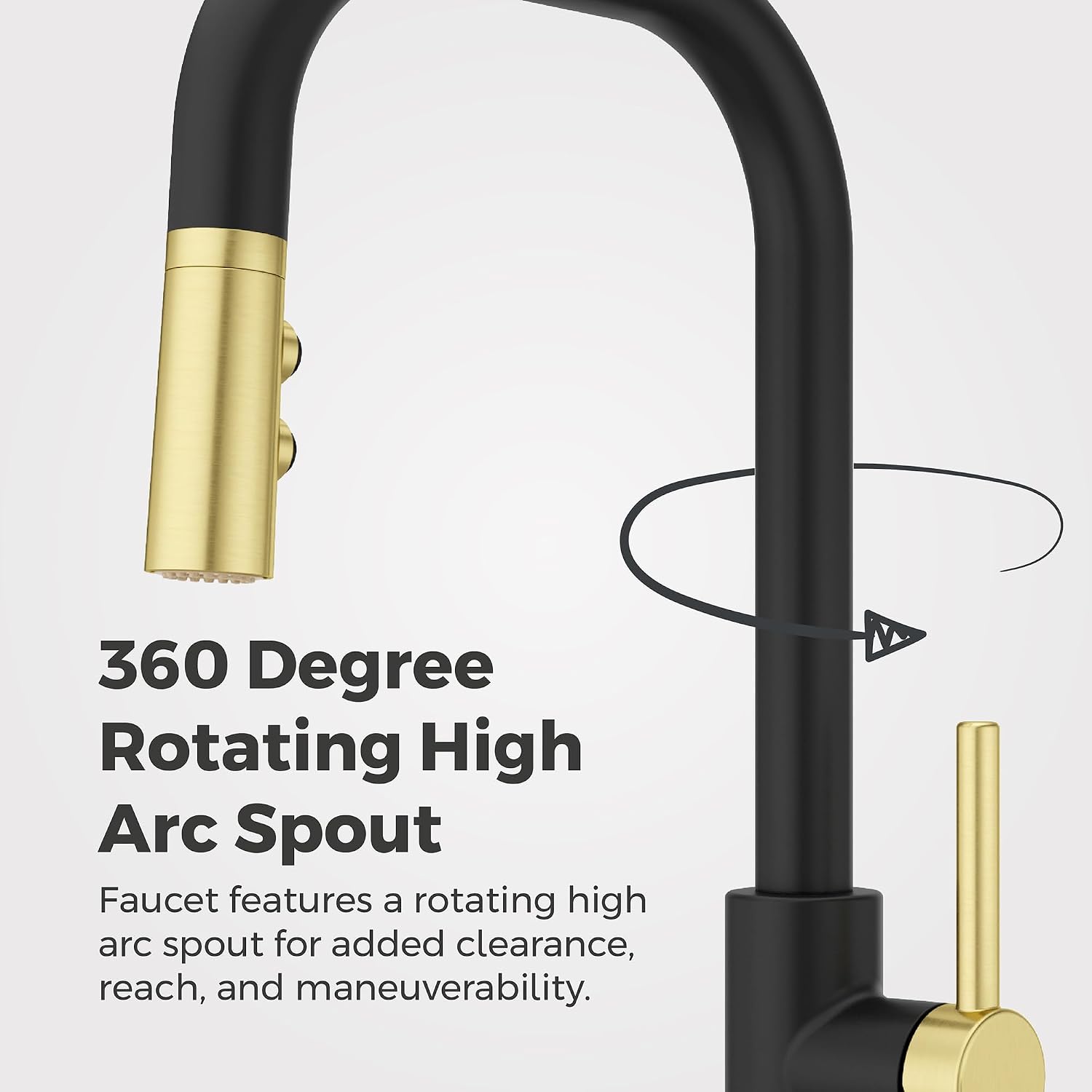 Pfister Zanna 1-Handle Pull-Down Kitchen Faucet in Matte Black and Brushed Gold