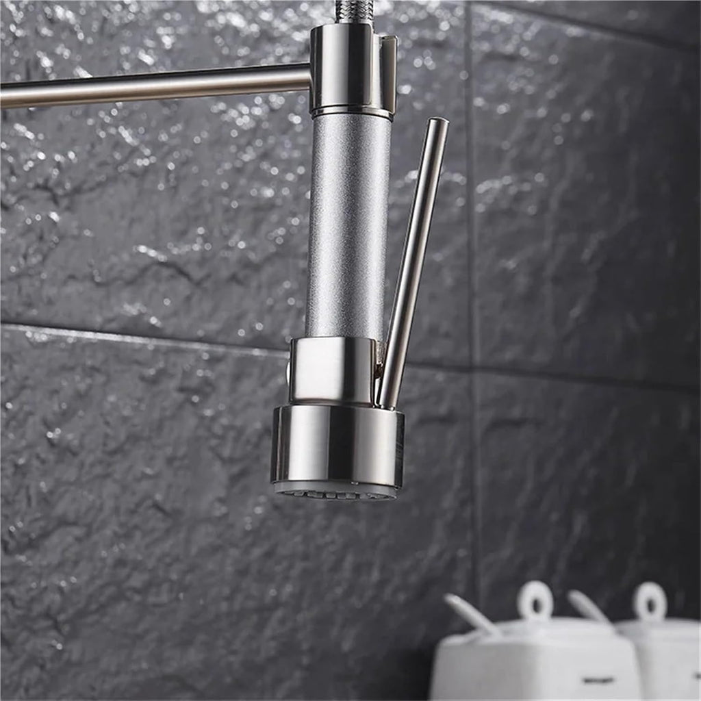 European Modern Kitchen Faucet Multifunctional Hot and Cold Water Spring Faucet Vegetable Bowl Tap(Gold)