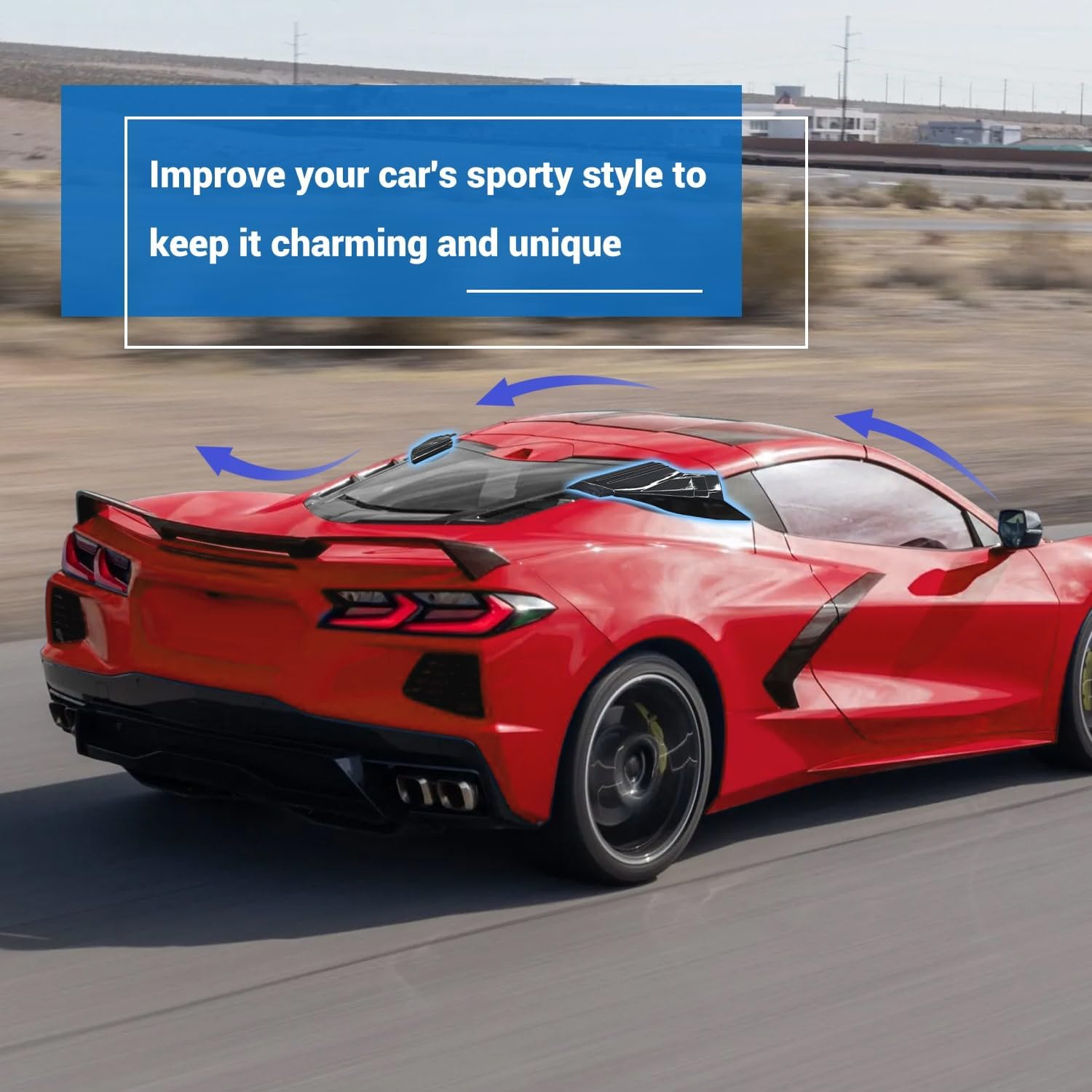 2Pcs Black Rear Quarter Intake Ports,ABS Plastic Rear Hatch D-Pillar Window Louver Trim Panels Air‑Vent Garnish Covers for Corvette C8 Stingray Z51 2020+,for C8 Z06 2023+/E-Ray 2024+