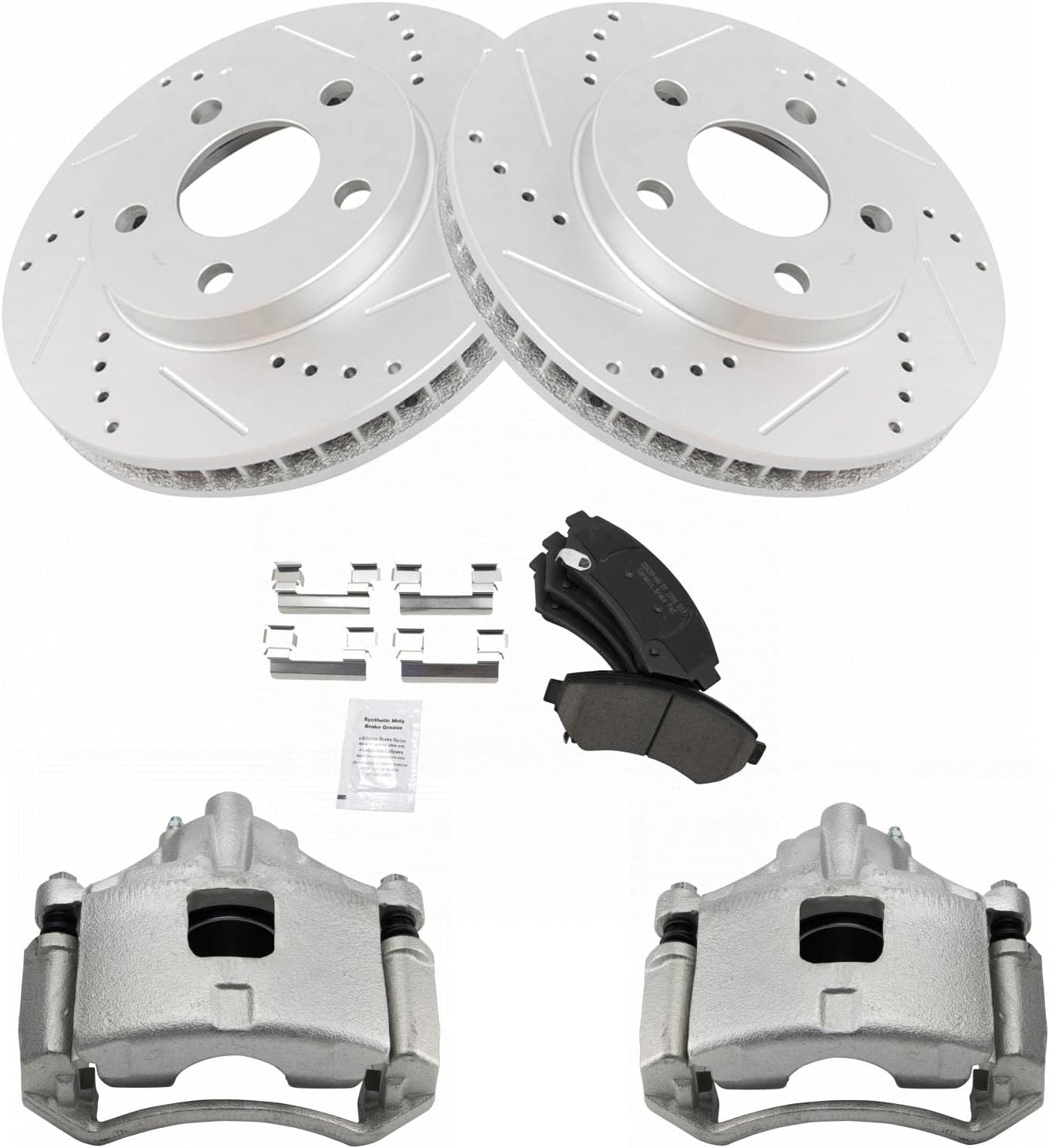TRQ Ceramic Pad Performance Rotor Brake Kit Caliper Compatible with Chevy Buick