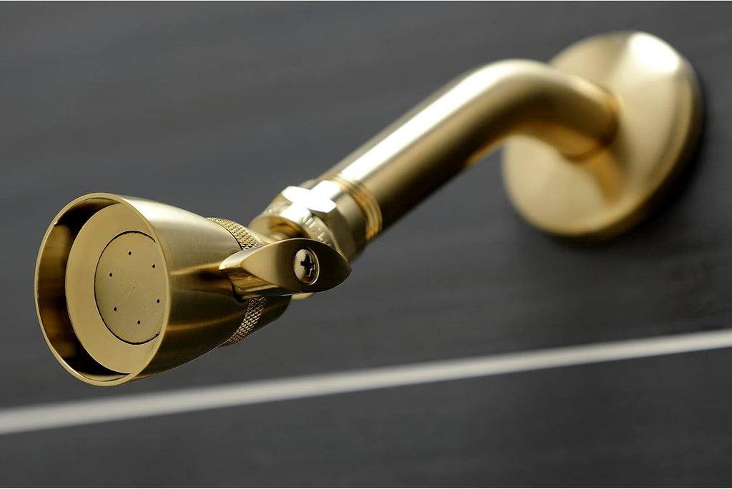Kingston Brass KB237AL Victorian Triple-Handle Tub and Shower Faucet in Brushed Brass