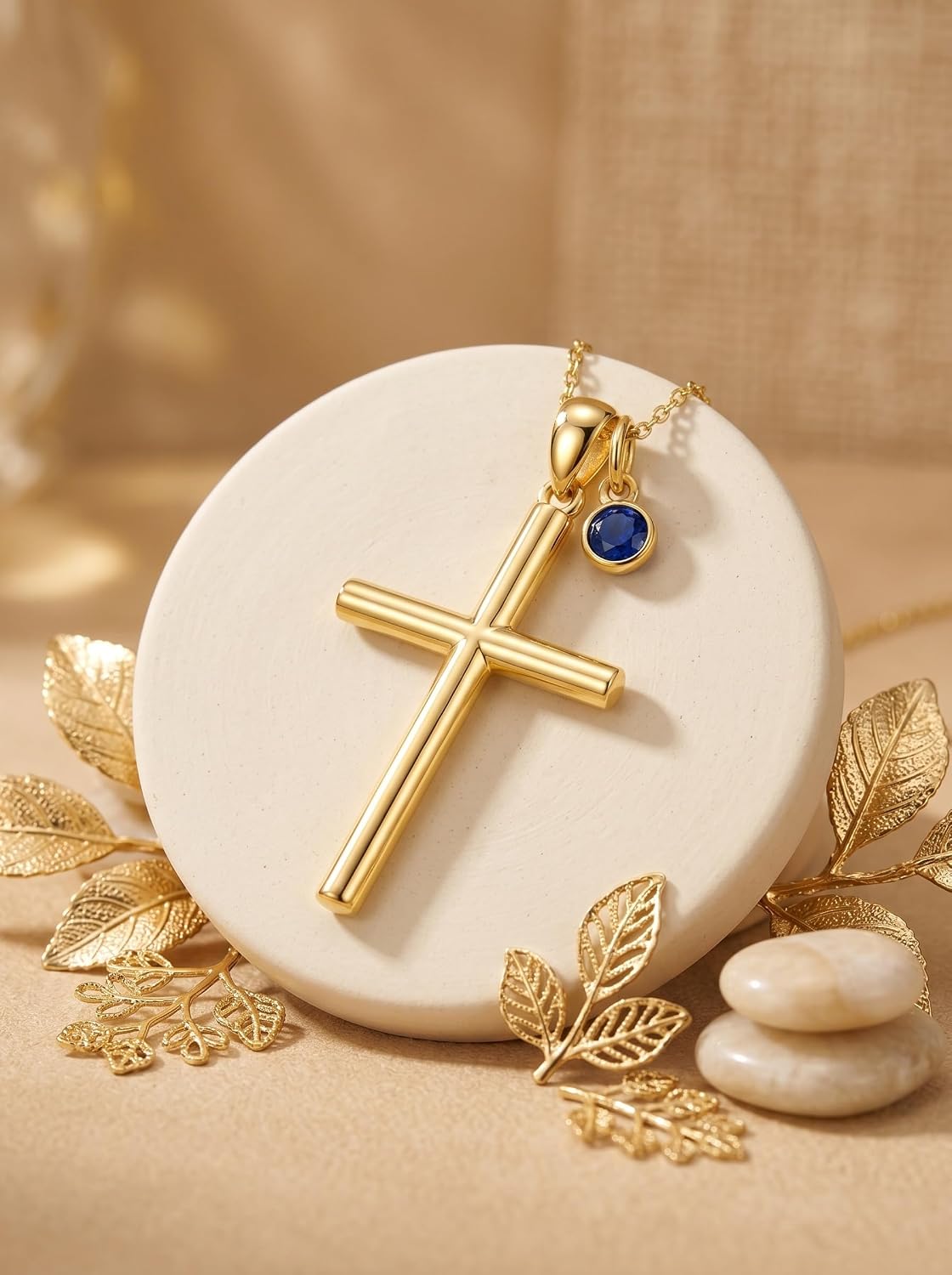 18K Gold Cross Pendant for Women Gold Cross Necklace 18K Gold Jewelry Religious Gift