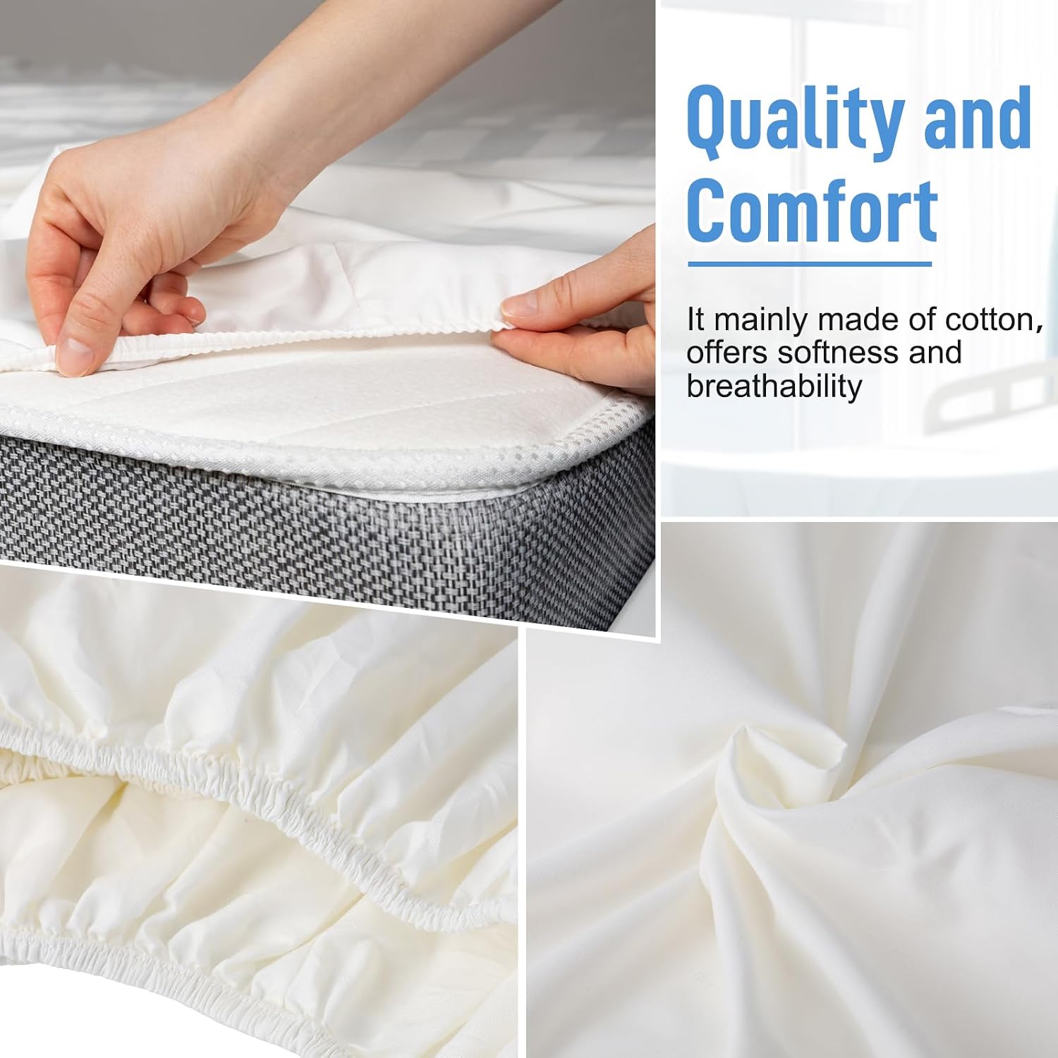 SmoothNovelty 16 Pcs Hospital Bed Sheets Set, Soft Knitted Standard Sheets Quality, Include Fitted Sheet, Quilt Cover, Pillow Case and Blanket (White)