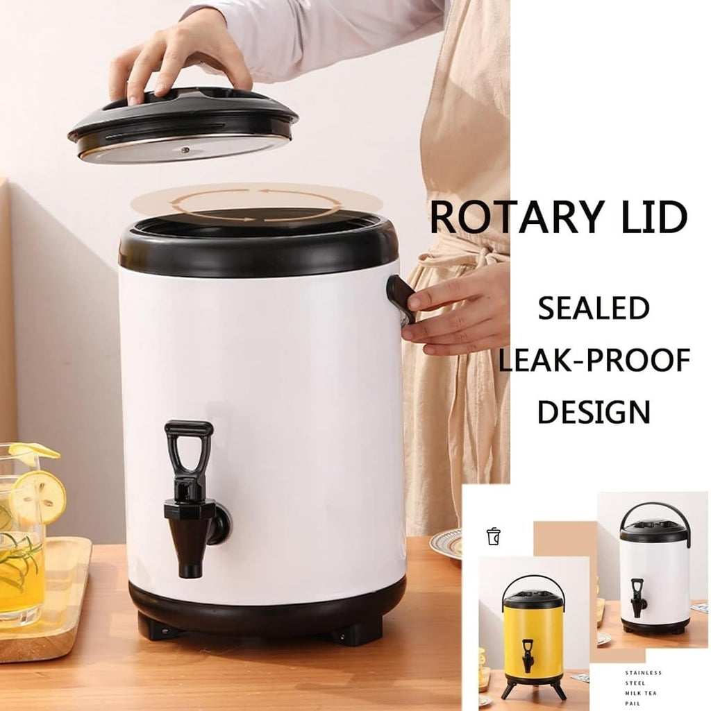 6L 8L 10L 12L Urn Boiler Hot And Cold Water Dispenser Stainless Steel Tea Hot Water Bottle with Faucet Portable Handle Large Capacity Sealing for Catering Office Hotels Party,Red,6L
