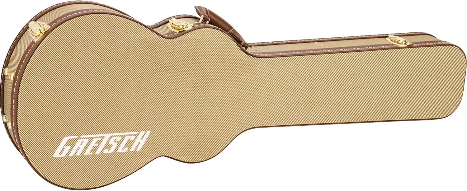 Gretsch Tweed Hardshell Case for Baritone Bass Guitar Bundle with Cable, Strap, and Picks