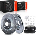 A-Premium 11.65 inch (295.9mm) Front Disc Brake Rotors + Ceramic Pads Kit Compatible with Select Pontiac, Scion and Toyota Models - Vibe 2009-2010, Matrix 2009-2013, RAV4 2006-2018, Mirai, iM, tC
