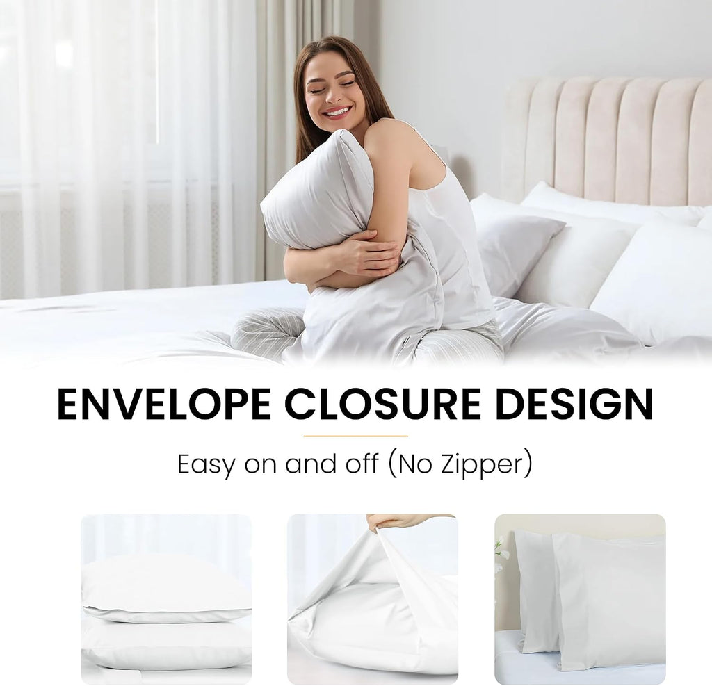 Belem Bulk Pillow Cases(72 Pack) -King Size Envelope Closure Pillow Protectors(21x37) -Polycotton White Pillow Cases Bulk -300 TC- Bedding Essentials -Ideal for Hotels, Hospitals, Vacation Rentals