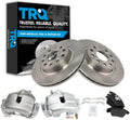 TRQ Front Brake Pad and Rotor Set Semi Metallic Calipers Compatible with 2013 Volkswagen GTI 2011 Jetta