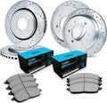 R1 Concepts Front and Rear Brake Kit| Ceramic Brake Pads and Drilled Slotted Brake Rotors| WGWN2-67069 | 13.8' Front & 12.6' Rear