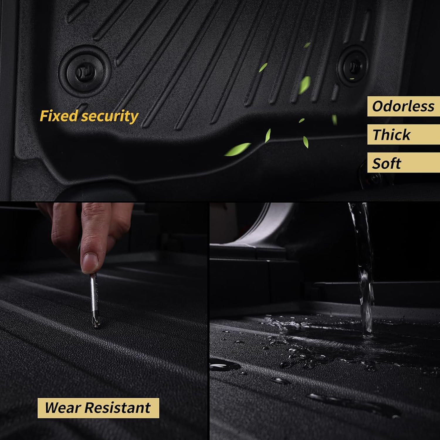 Floor Mats & Cargo Liners & Backrest Mat for 2014-2019 Toyota Highlander 7&8 Seats TPE All Weather Protection Car Floor Mats with Trunk Mat Covering The Backrest