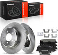 A-Premium 12.60 in (320 mm) Rear Solid Disc Brake Rotors + Ceramic Pads Kit Compatible with Select Chrysler and Dodge Models - 300 05-20, Challenger 09-20, Charger 06-20, Magnum 05-08, 6-PC Set