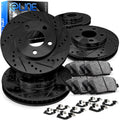 R1 Concepts Front and Rear Brake Kit Fits 2019-2022 Ram 1500| Ceramic Pads, Drilled Slotted Rotors| Hardware| 14.9' Front & 14.8' Rear