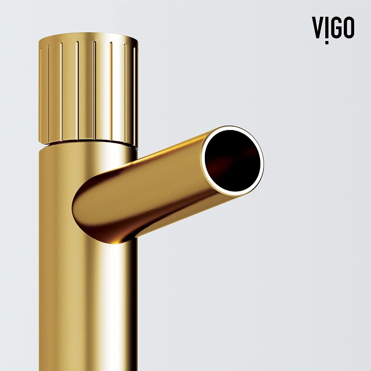 VIGO Ashford Single-Handle Single-Hole Mount Vessel Bathroom Sink Faucet, 11-Inch, Matte Brushed Gold, Modern Design, Solid Brass, 1.2 GPM WaterSense & Ceramic Disc Valve, Corrosion-Resistant
