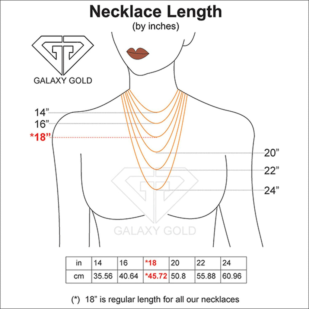 Galaxy Gold GG 14K Solid Gold, Natural Blue Topaz and Diamond Pendant Necklace for Women - 14-24 Inch Available, Fine Jewelry for Women