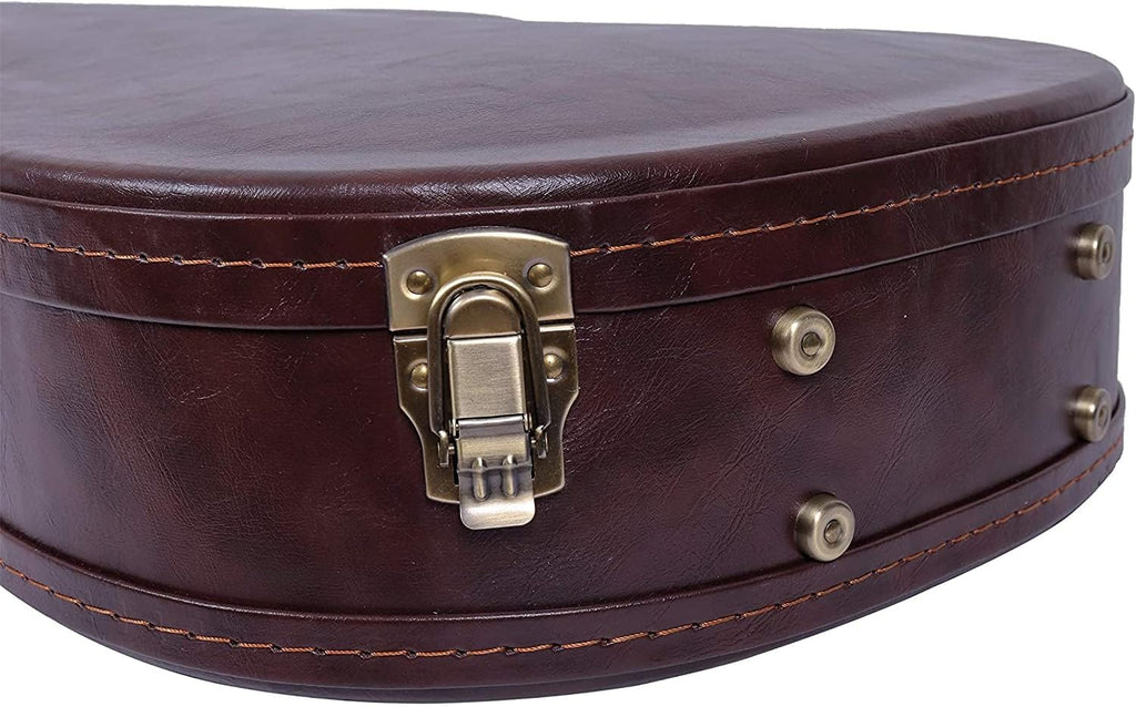 Crossrock Wooden Classical Guitar Case for 4/4 Full Size | Arched Top Design, Plush Interior, Metal Latches, Storage Compartment – Durable Hard Shell-Vintage Brown (CRW600CBR)