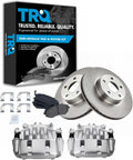TRQ Front Brake Pad and Rotor Set Semi Metallic Vented Rotors Calipers Compatible with 2005-2006 Saab 9-2X 2002-2010 Subaru Impreza 2003-2005 Legacy
