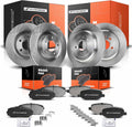 A-Premium Front Vented & Rear Solid Disc Brake Rotors + Ceramic Pads Kit Compatible with Select Ford and Lincoln Models - Edge, MKX 2011-2014, 12-PC Set