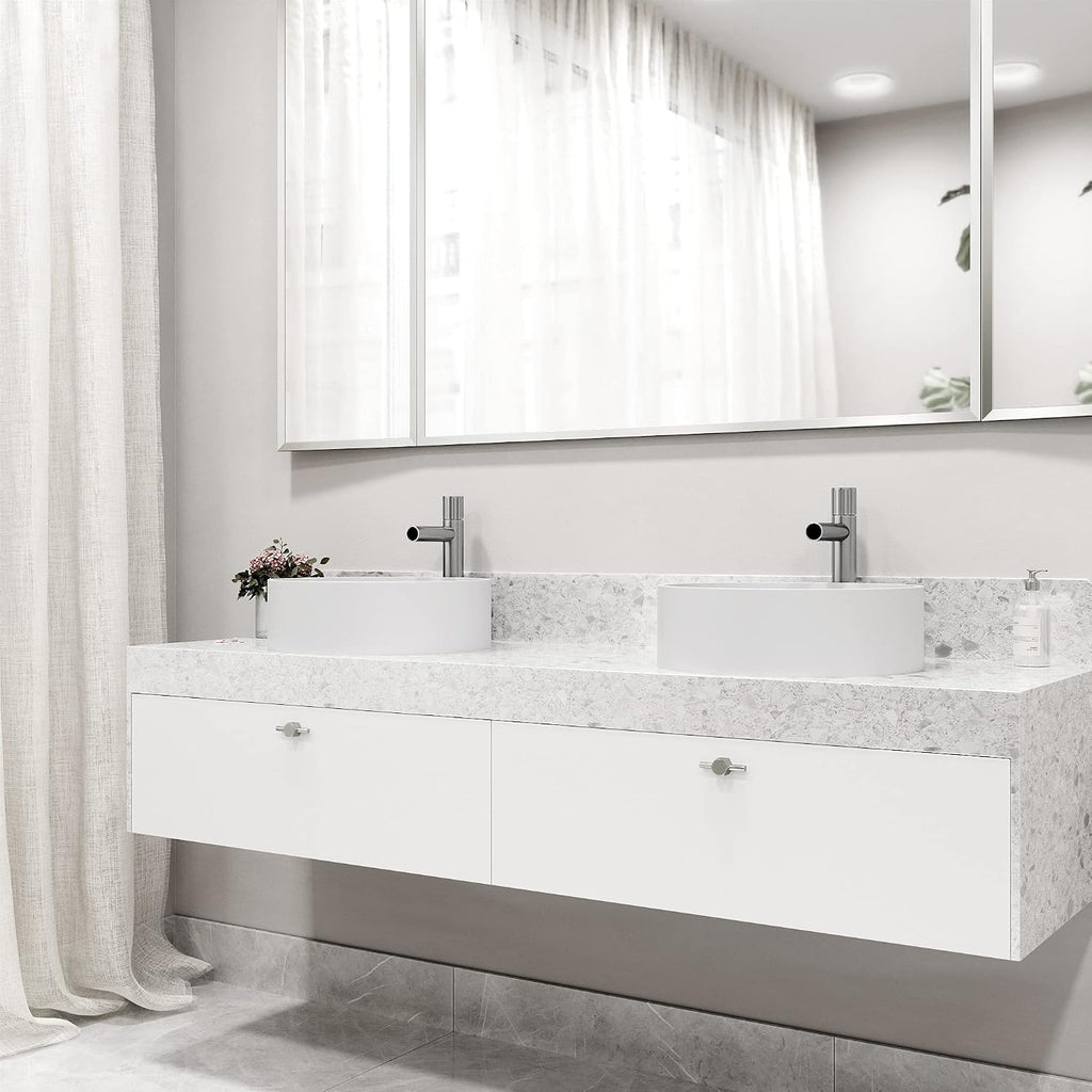 VIGO Ashford Single-Handle Single-Hole Mount Vessel Bathroom Sink Faucet, 11-Inch, Brushed Nickel, Modern Design, Solid Brass, 1.2 GPM WaterSense & Ceramic Disc Valve, Corrosion-Resistant