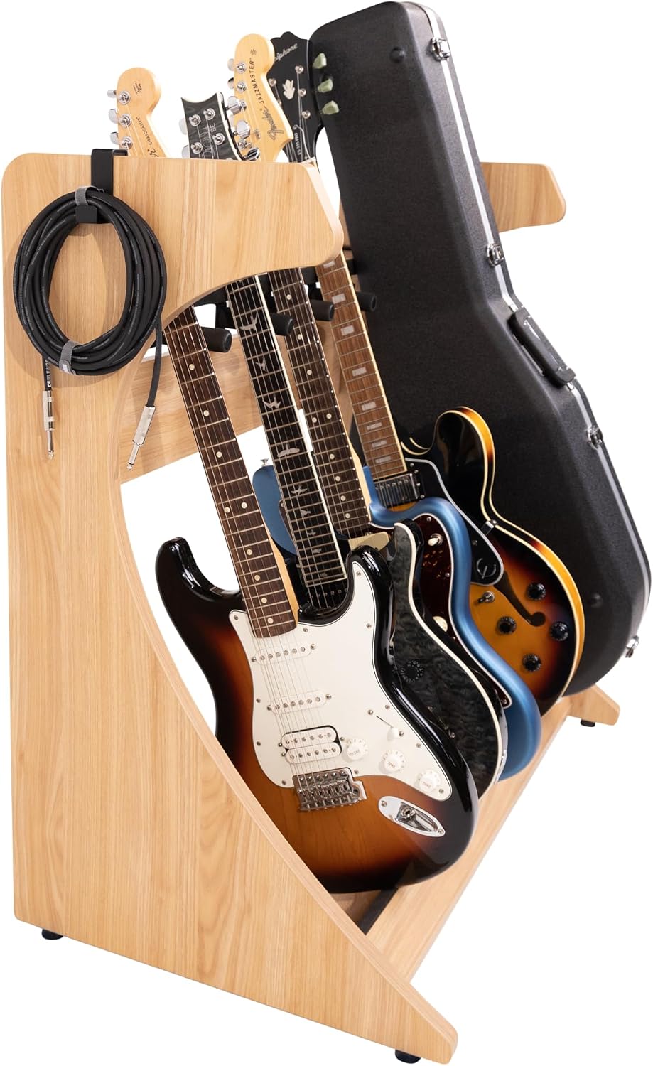 Gator Frameworks Elite Series 5 to 7-Space Guitar & Instrument Case Combo Rack, Natural Maple Matte Finish (GFW-ELITEGTR5RK-MPL)