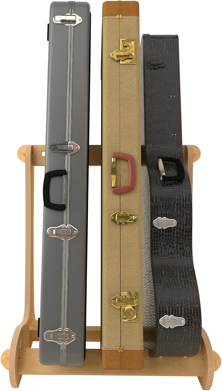 A&S Crafted Products Guitar Case Rack for 3 Acoustics or Electrics | The VersaRack | Solid Wood Stand | Made in U.S.A.