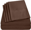 Sweet Home Collection Cal King Size Bed Sheets - 6 Piece 1500 Thread Count Fine Brushed Microfiber Deep Pocket Set - Extra Pillow Cases, Great Value, California King Size, Brown (Pack of 6)