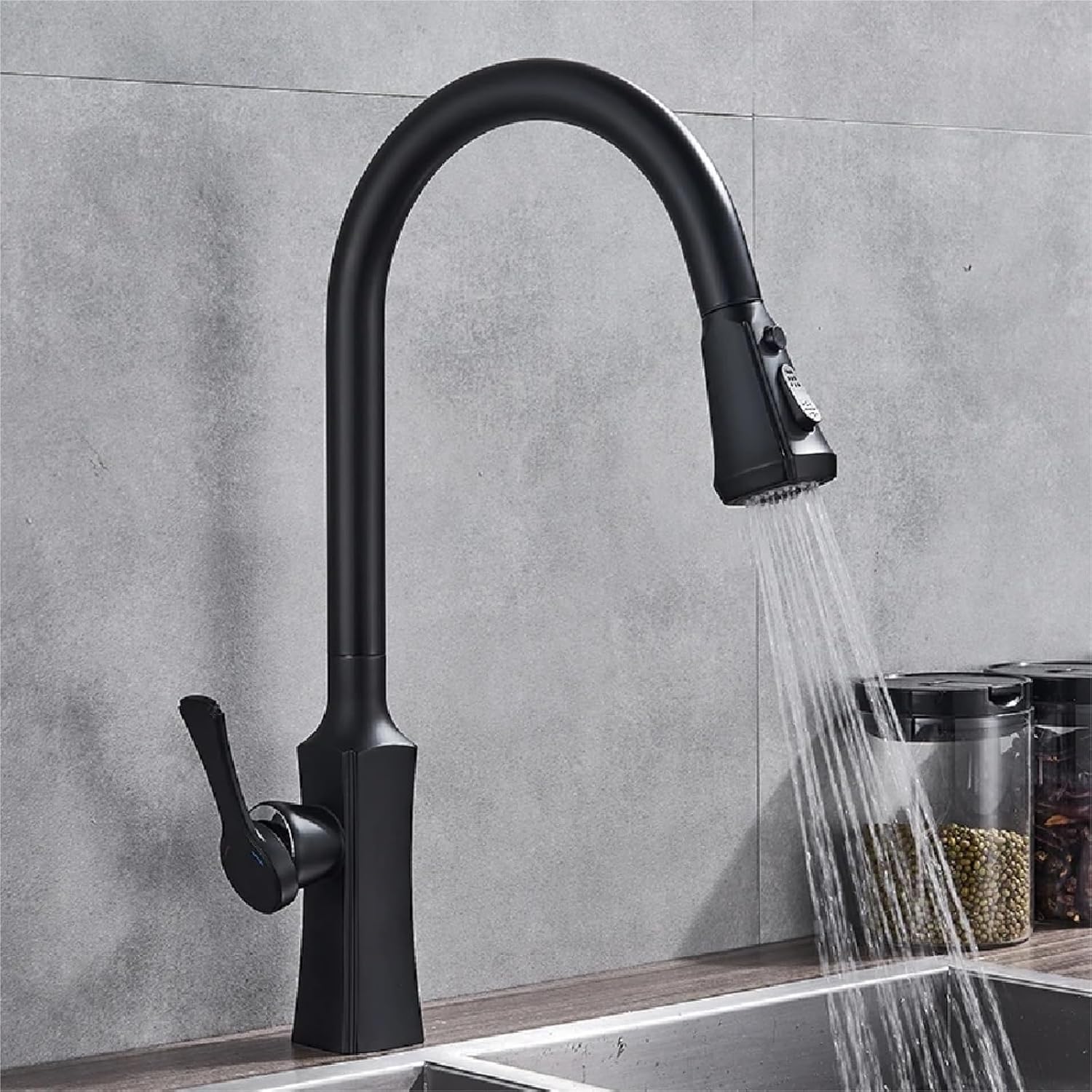 Kitchen Faucet Pull Out 2 Function Head Kitchen Sink Mixers Deck Mounted Spring Mixer Faucet(Chrome)
