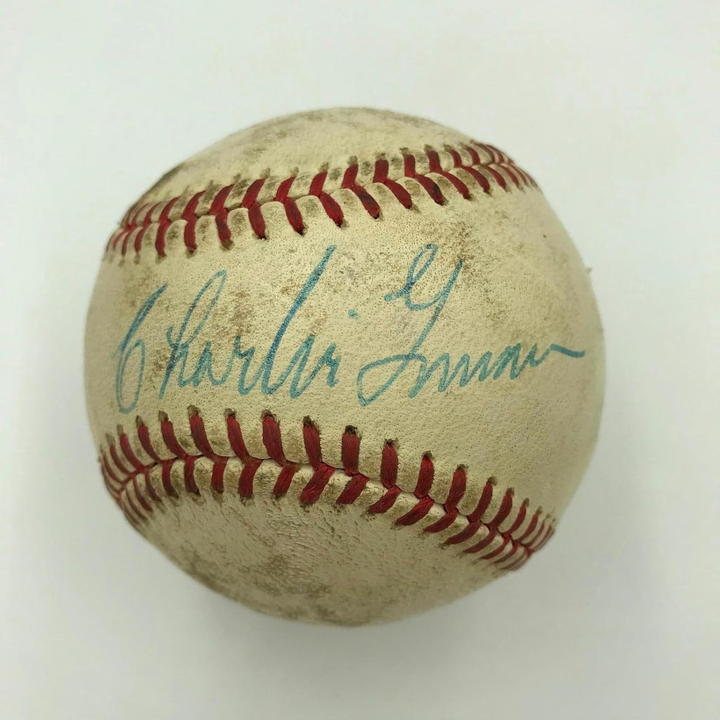 1950's Charlie Grimm Single Signed Game Used NL Baseball Chicago Cubs JSA COA - MLB Game Used Baseballs