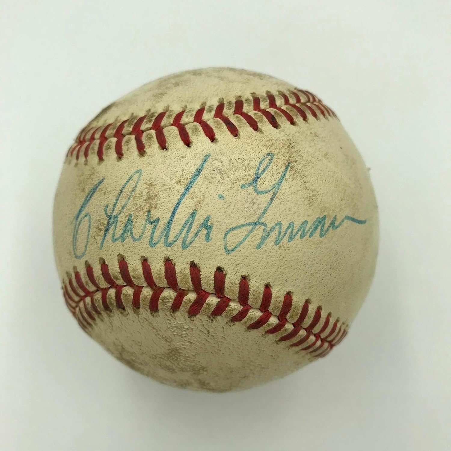 1950's Charlie Grimm Single Signed Game Used NL Baseball Chicago Cubs JSA COA - MLB Game Used Baseballs