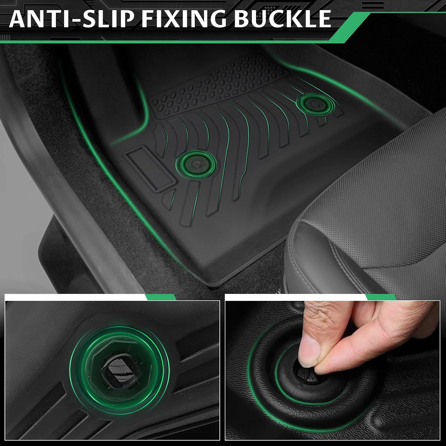 Floor Mats for 2015-2020 Chevrolet Suburban&for GMC Yukon XL (with 2nd Row Bench),7 Seats, TPE All Weather Protection Floor Liners Full Accessories for Chevy Suburban Floor Mats,Non-Slip Cargo Liner